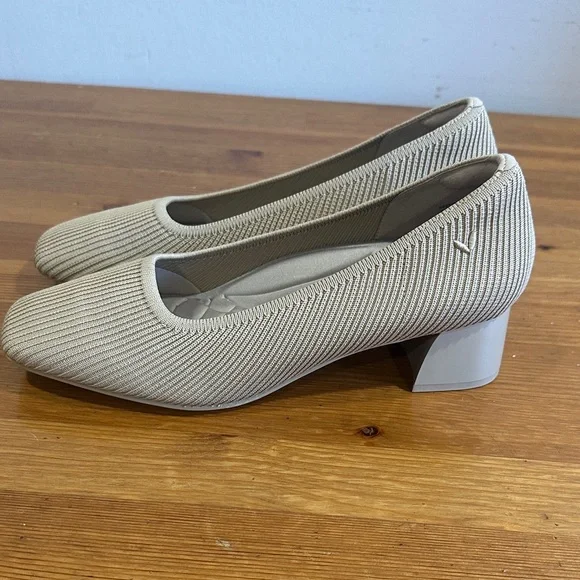 Vivaia Elegant Square-Toe Heels in Beige - Picture 6 of 14